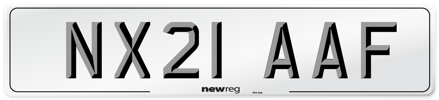 NX21 AAF Number Plate from New Reg
